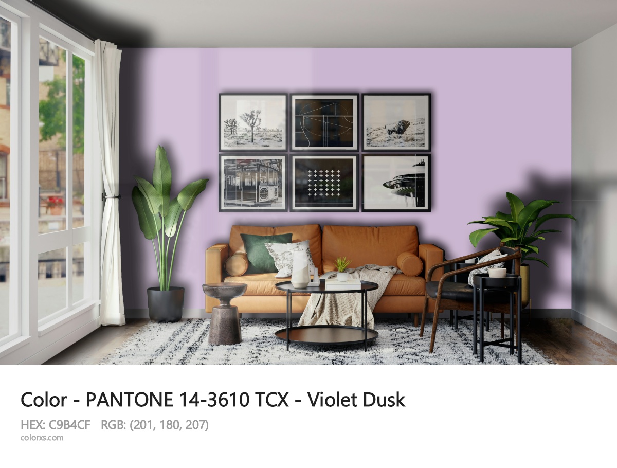 PANTONE 14-3610 TCX - Violet Dusk CMS modern minimalist living room interior