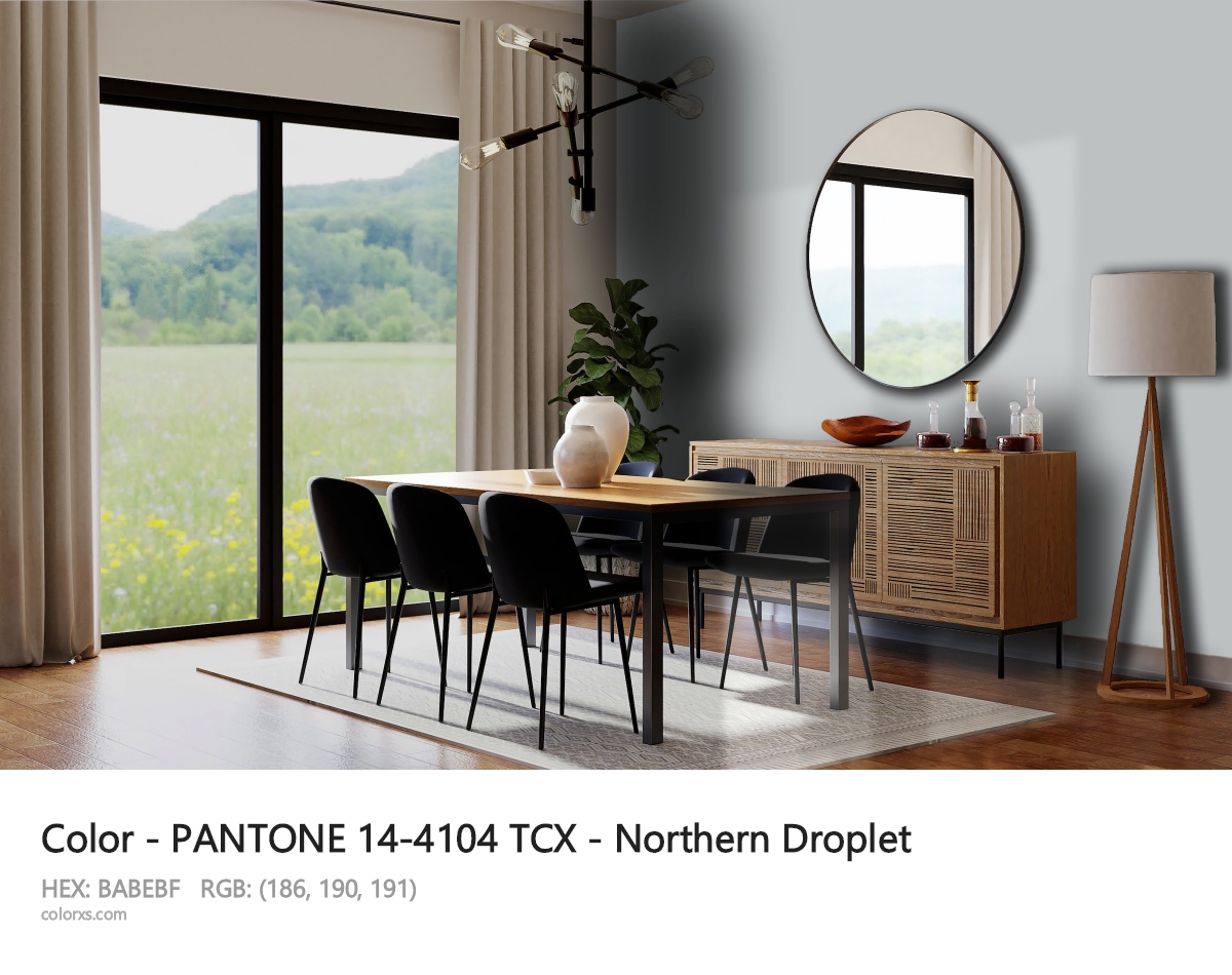 PANTONE 14-4104 TCX - Northern Droplet CMS dining room design