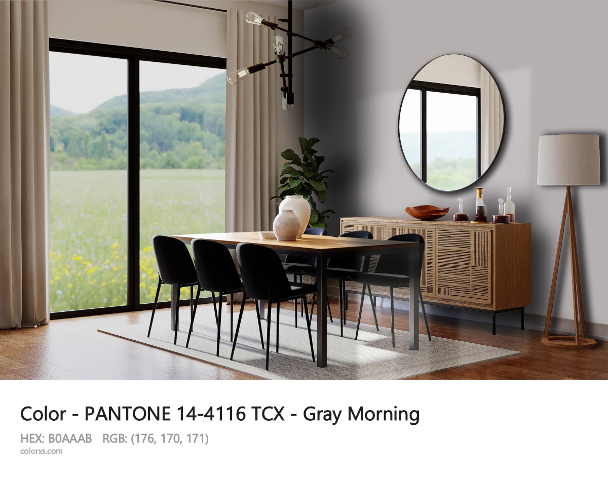 PANTONE 14-4116 TCX - Gray Morning CMS dining room design