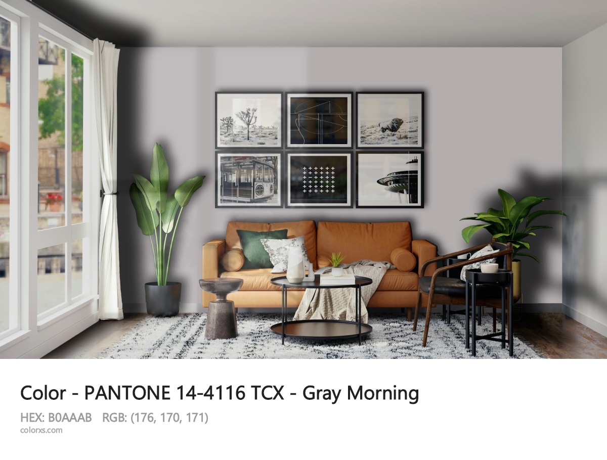 PANTONE 14-4116 TCX - Gray Morning CMS modern minimalist living room interior