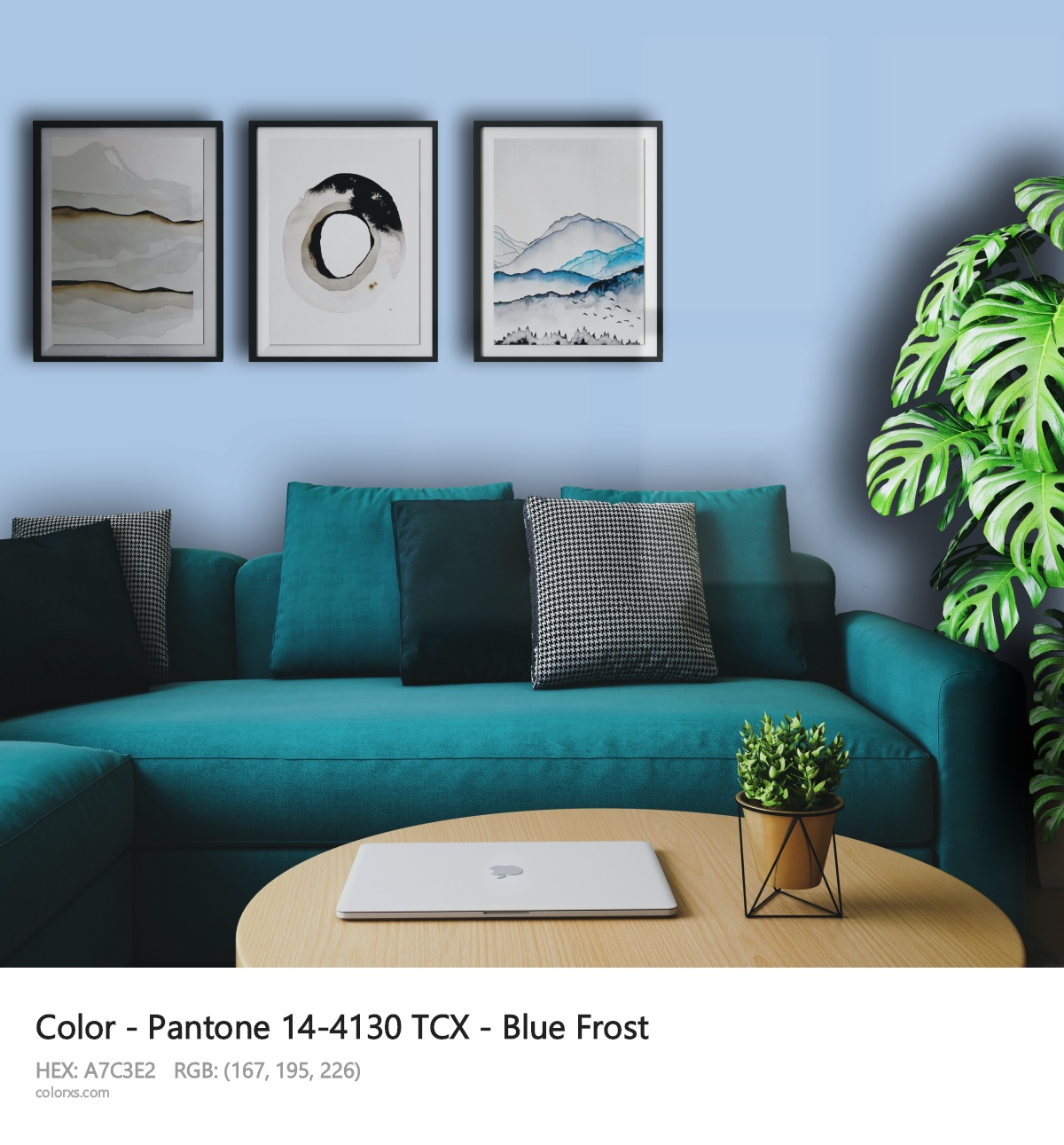 Pantone 14-4130 TCX - Blue Frost CMS cozy coffee corner interior