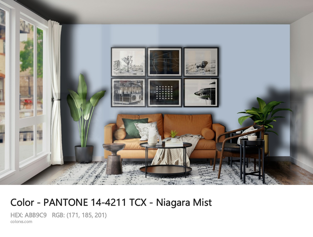 About PANTONE 14-4211 TCX - Niagara Mist color - its meaning and example