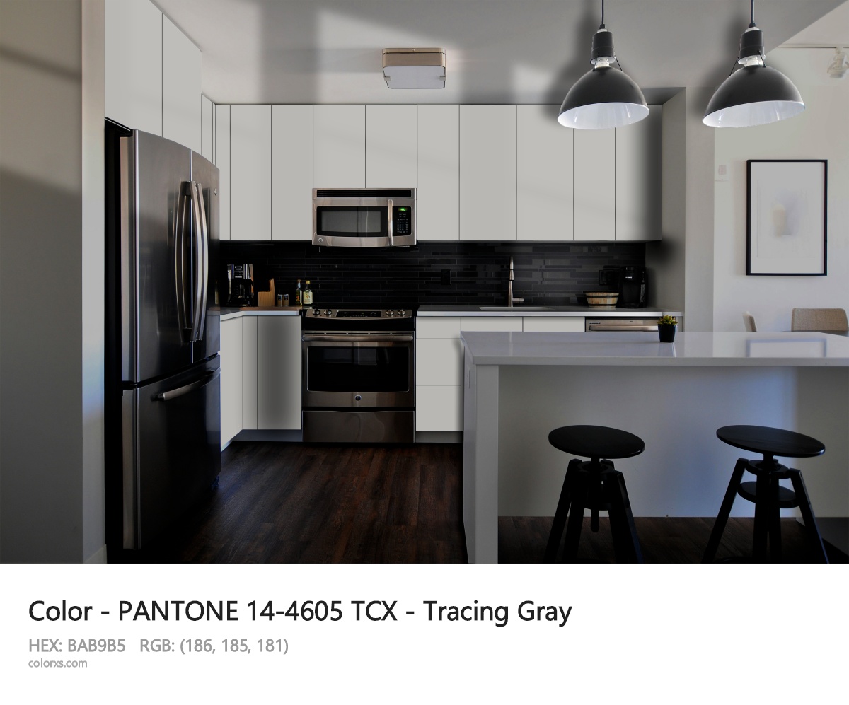 PANTONE 14-4605 TCX - Tracing Gray CMS modular kitchen design