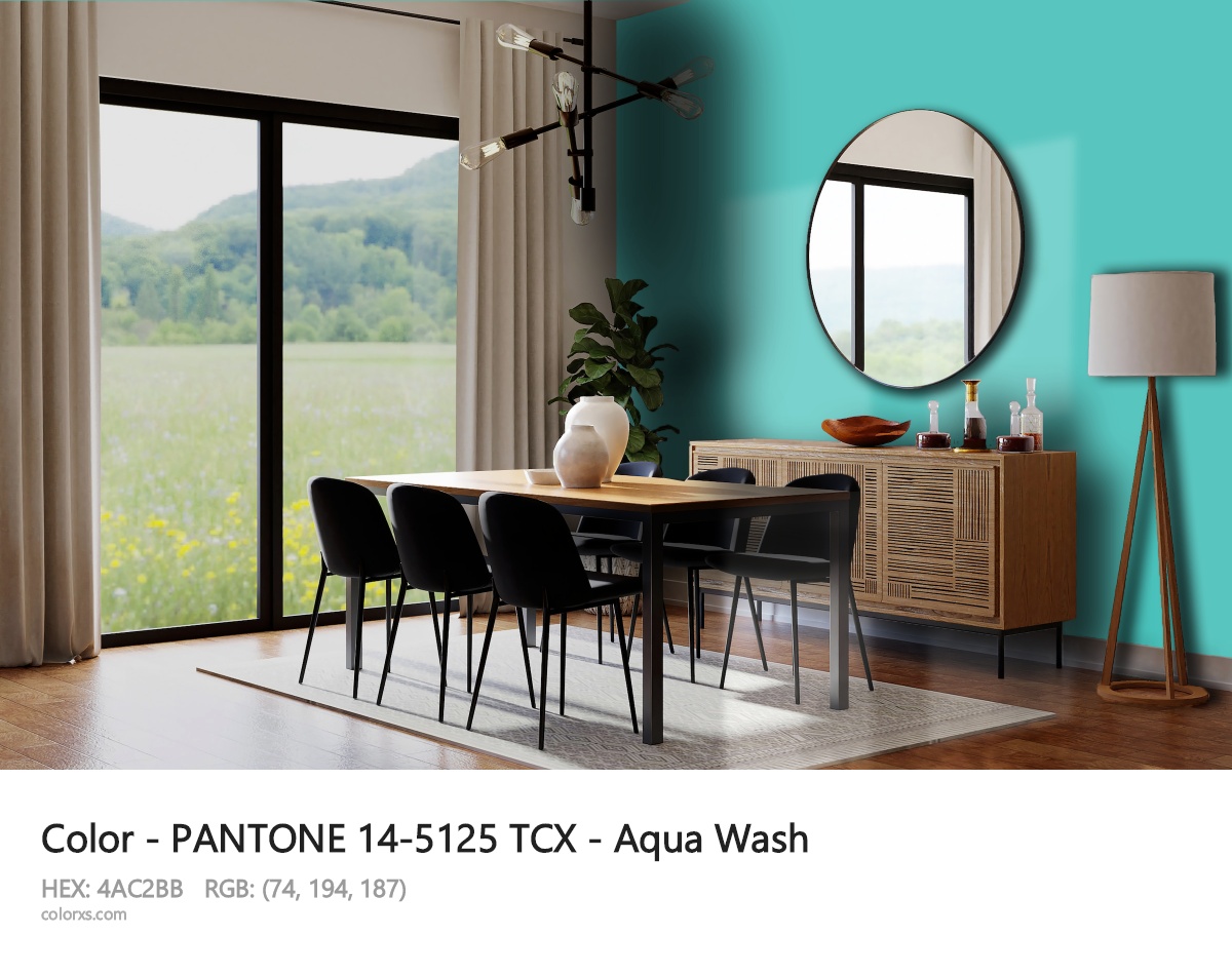PANTONE 14-5125 TCX - Aqua Wash CMS dining room design