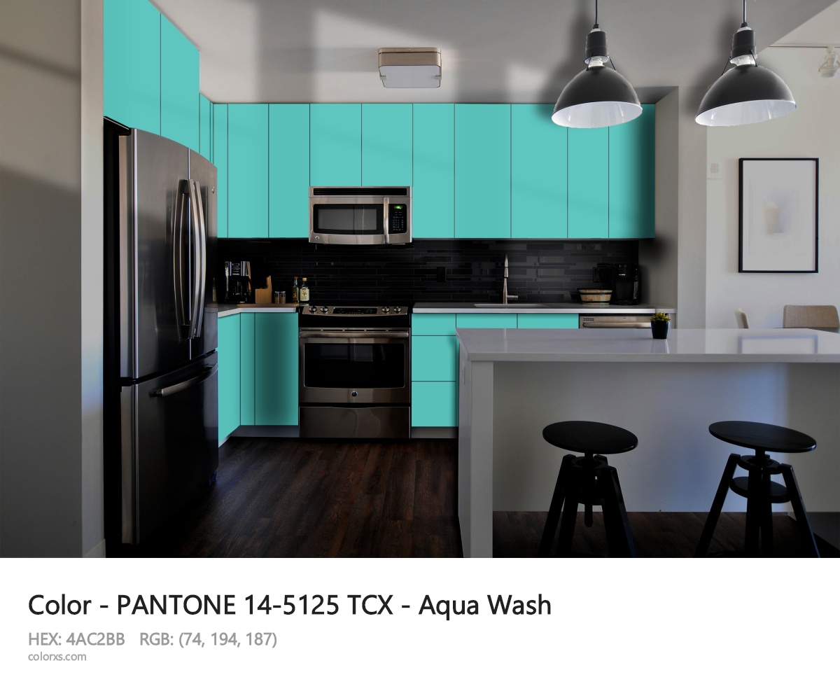 PANTONE 14-5125 TCX - Aqua Wash CMS modular kitchen design