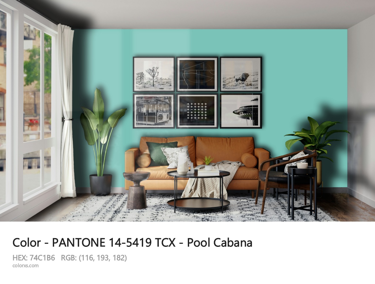 PANTONE 14-5419 TCX - Pool Cabana CMS modern minimalist living room interior