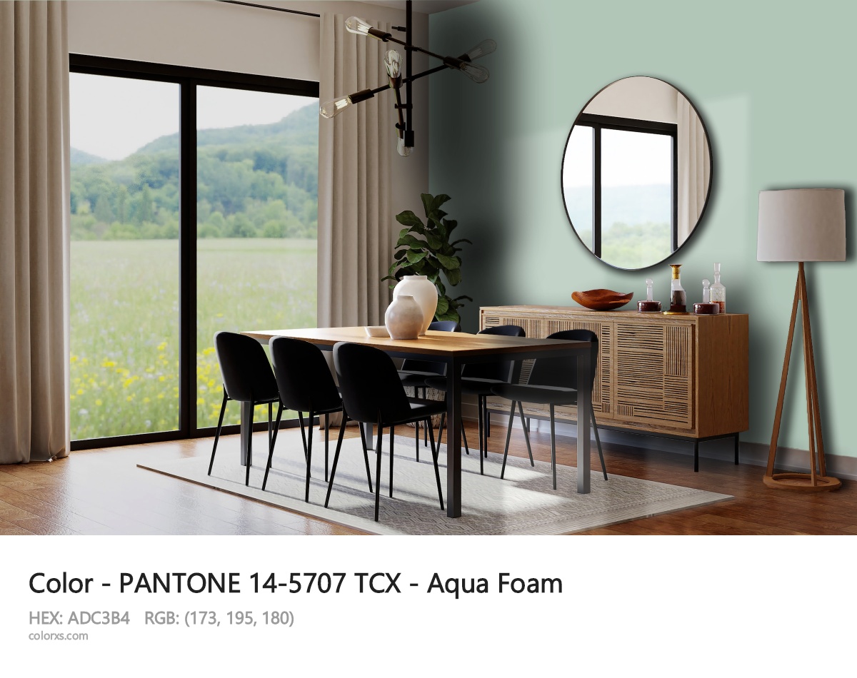PANTONE 14-5707 TCX - Aqua Foam CMS dining room design