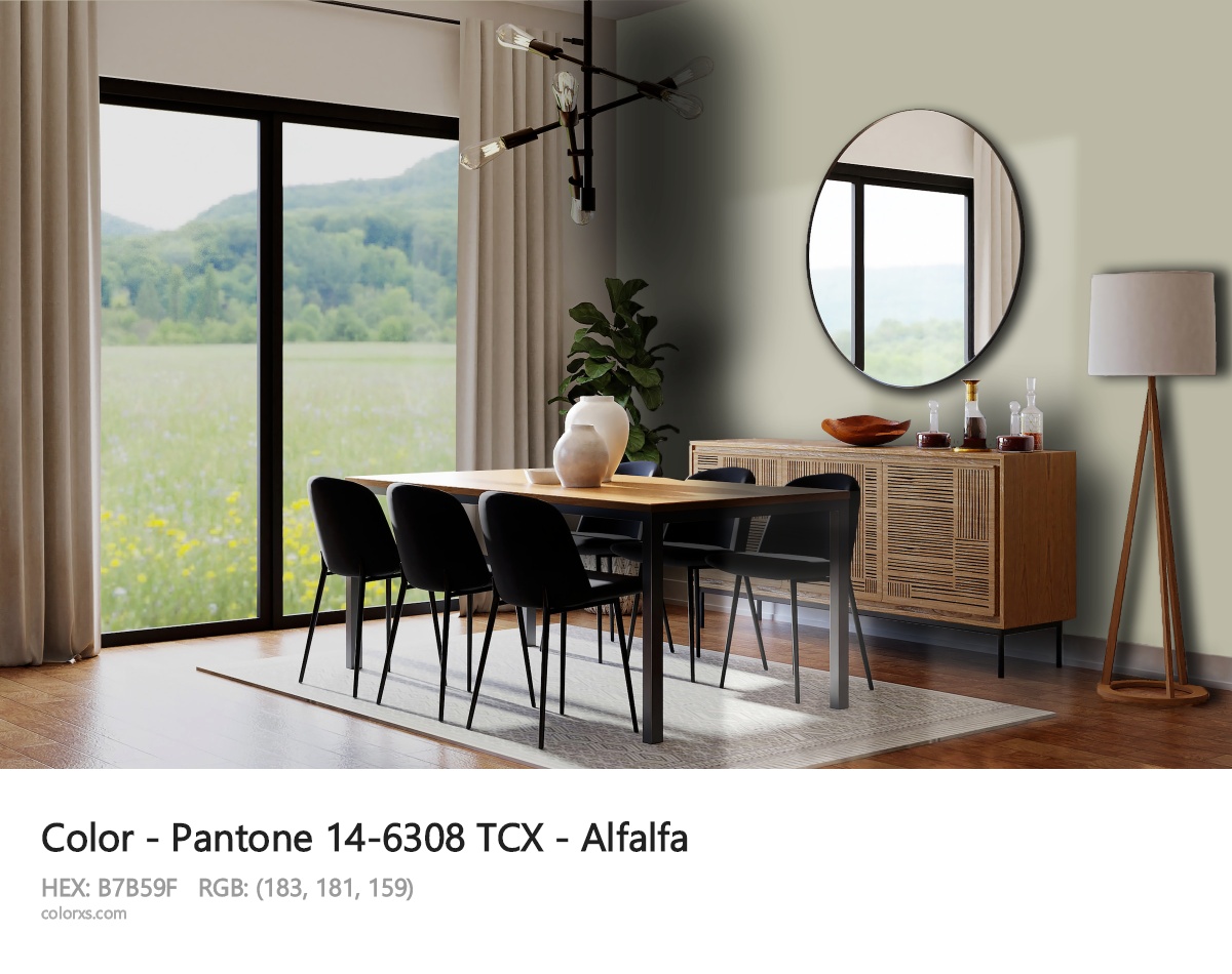 Pantone 14-6308 TCX - Alfalfa CMS dining room design