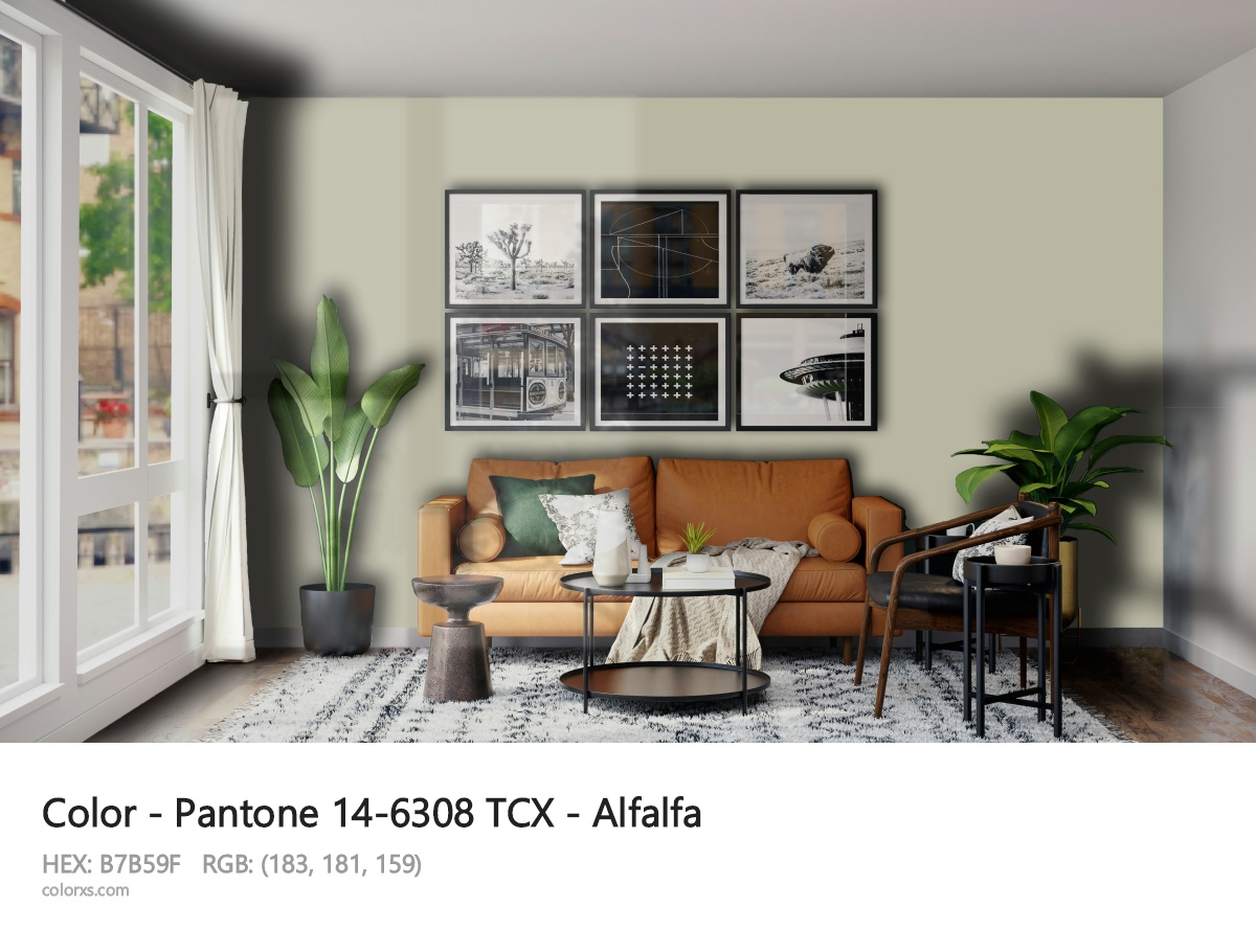 Pantone 14-6308 TCX - Alfalfa CMS modern minimalist living room interior