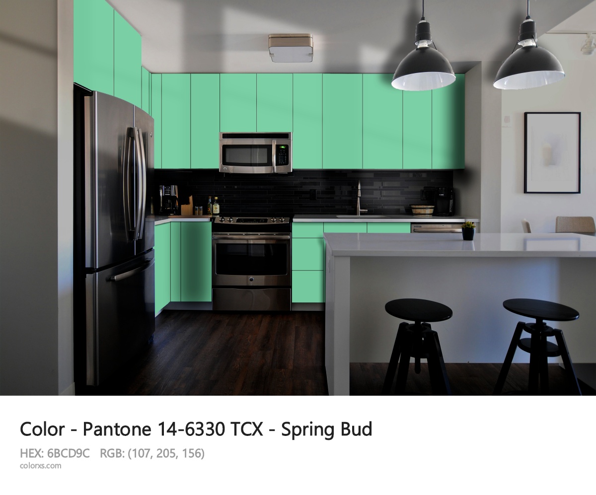 Pantone 14-6330 TCX - Spring Bud CMS modular kitchen design
