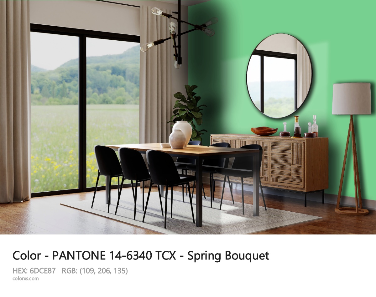 PANTONE 14-6340 TCX - Spring Bouquet CMS dining room design