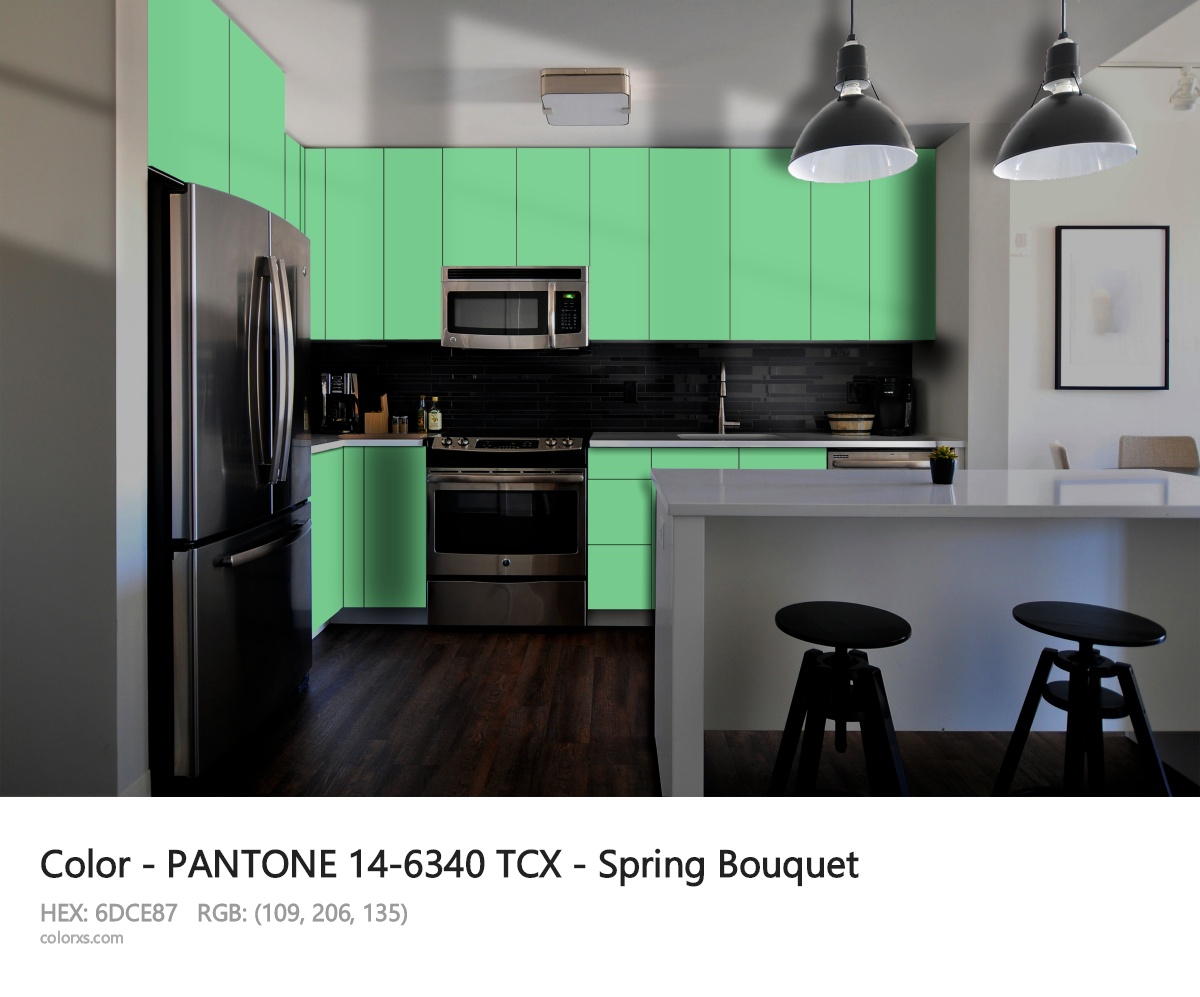 PANTONE 14-6340 TCX - Spring Bouquet CMS modular kitchen design