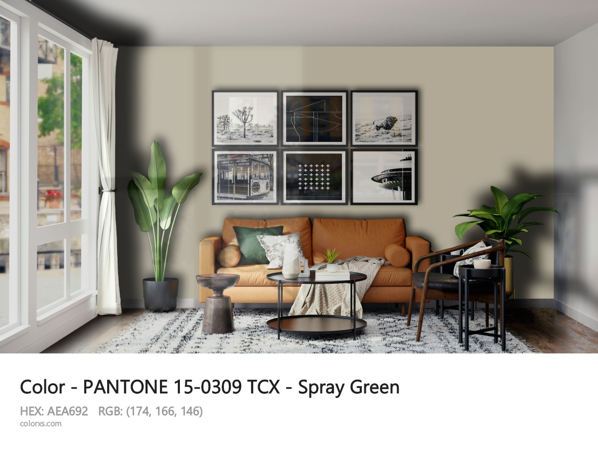 PANTONE 15-0309 TCX - Spray Green CMS modern minimalist living room interior