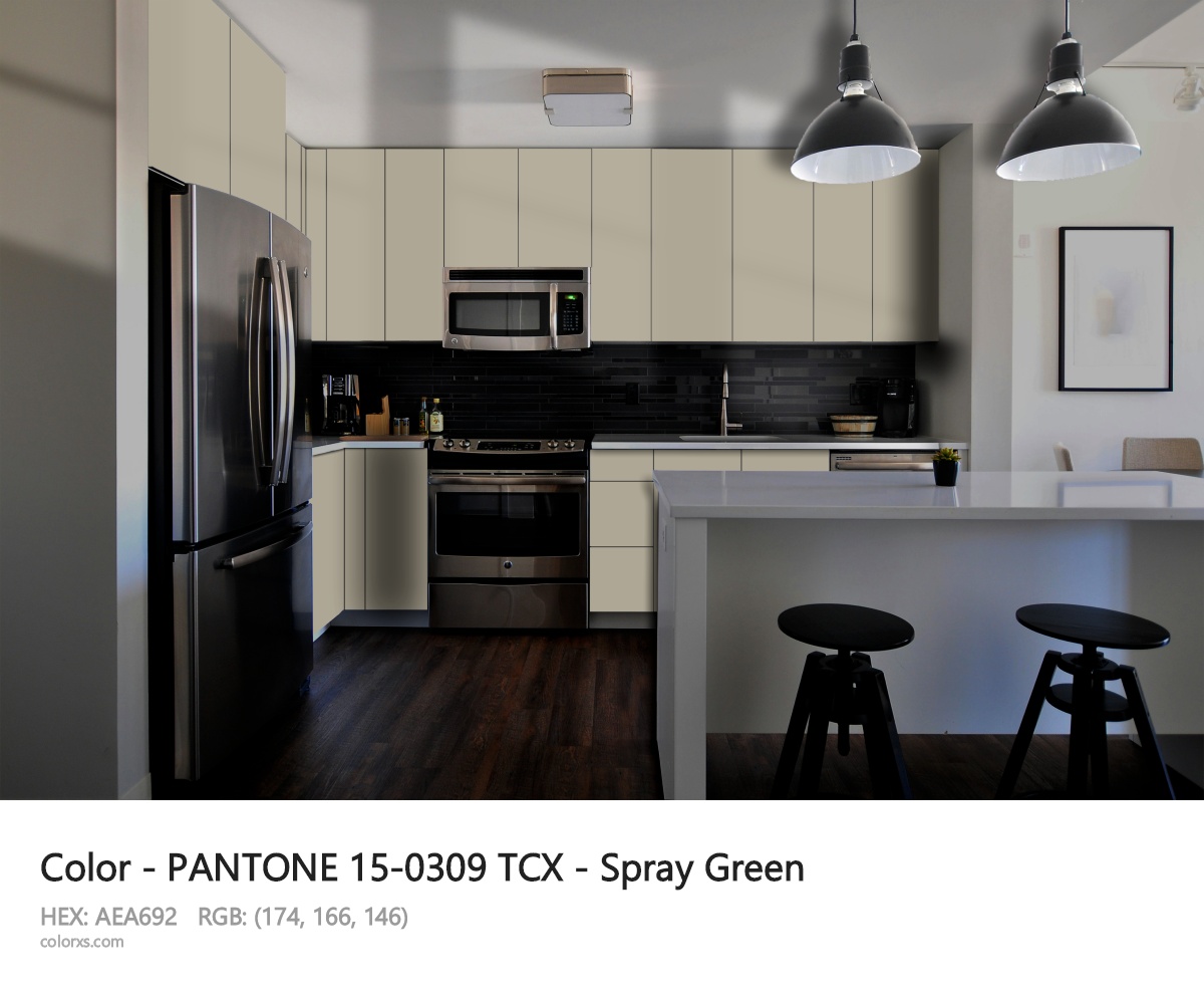 PANTONE 15-0309 TCX - Spray Green CMS modular kitchen design