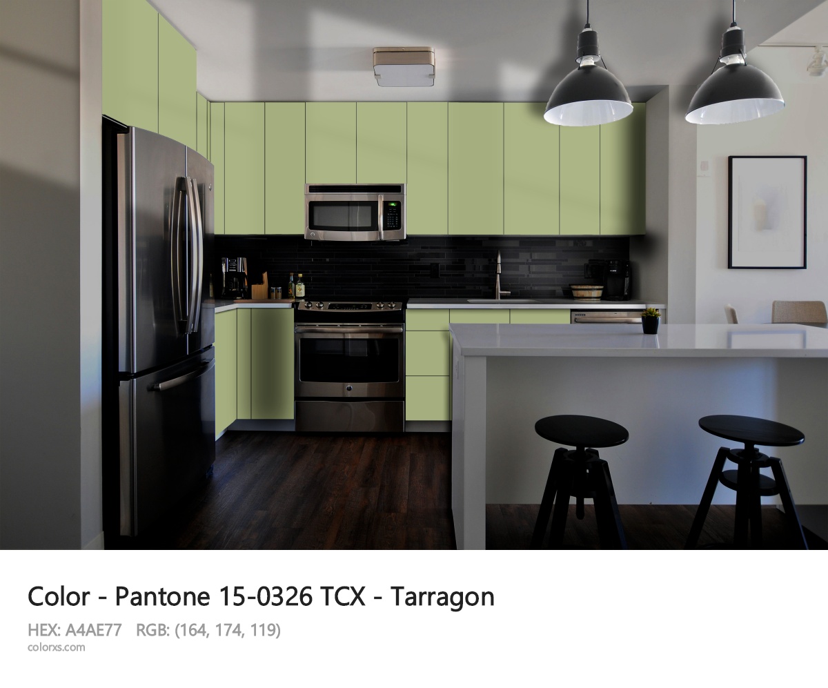 Pantone 15-0326 TCX - Tarragon CMS modular kitchen design
