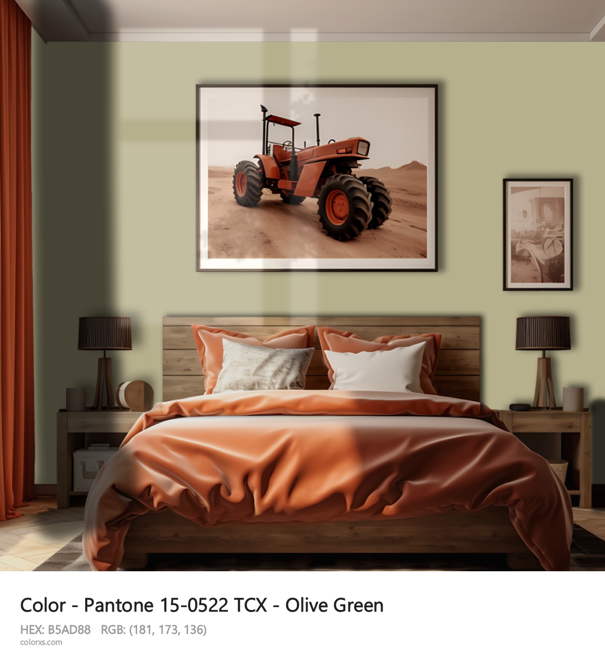 About Pantone 15-0522 TCX - Olive Green color - its meaning and example