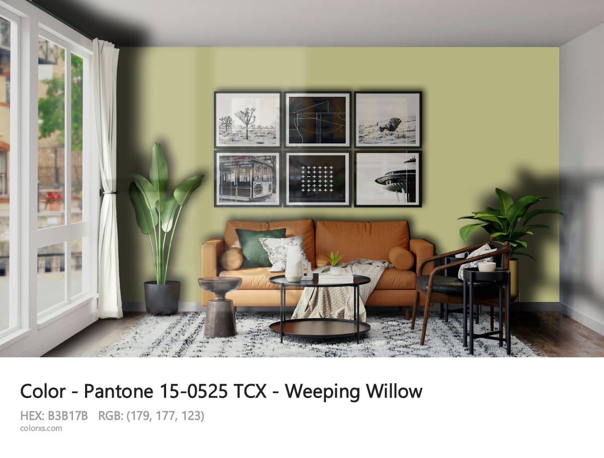 Pantone 15-0525 TCX - Weeping Willow CMS modern minimalist living room interior