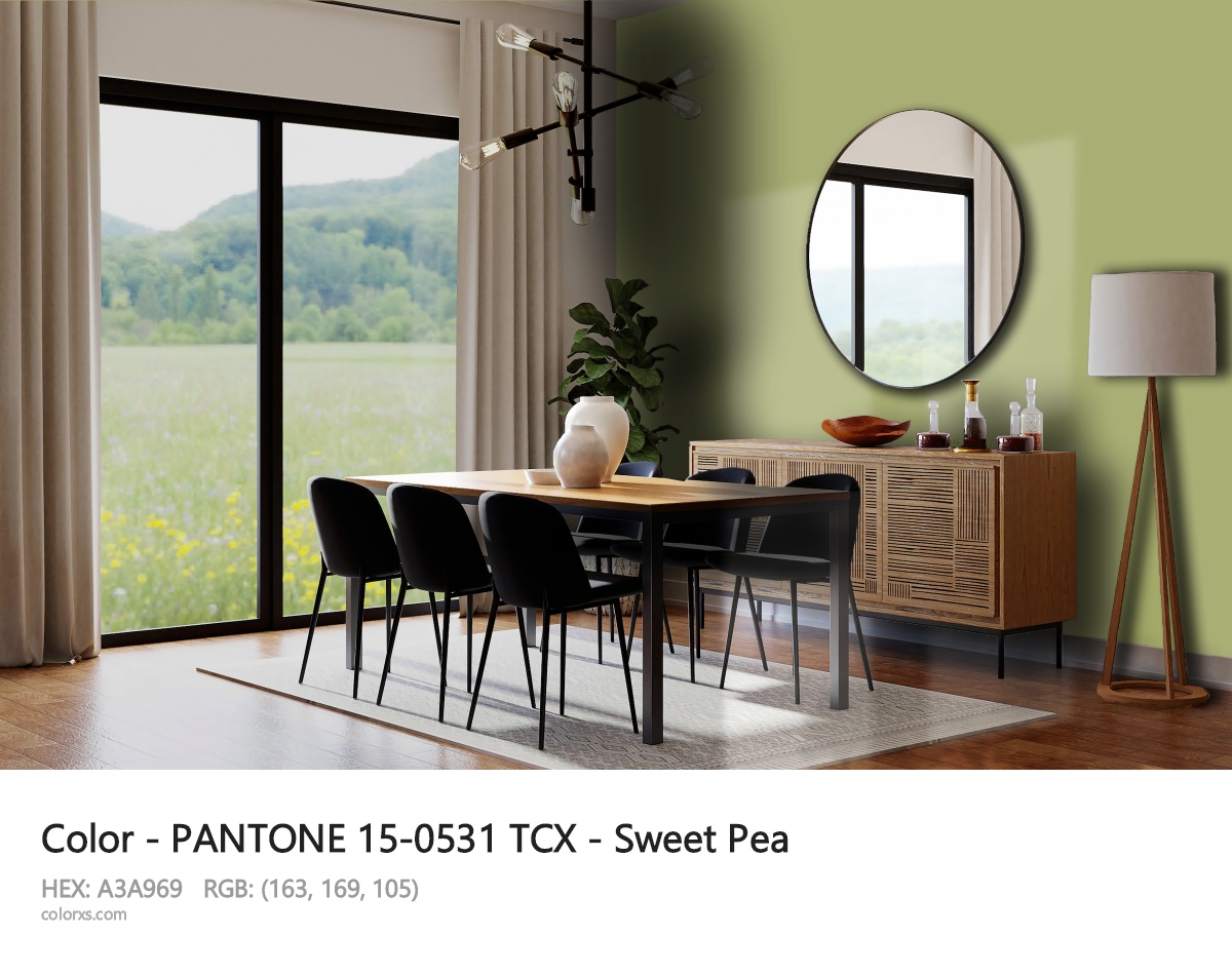 PANTONE 15-0531 TCX - Sweet Pea CMS dining room design