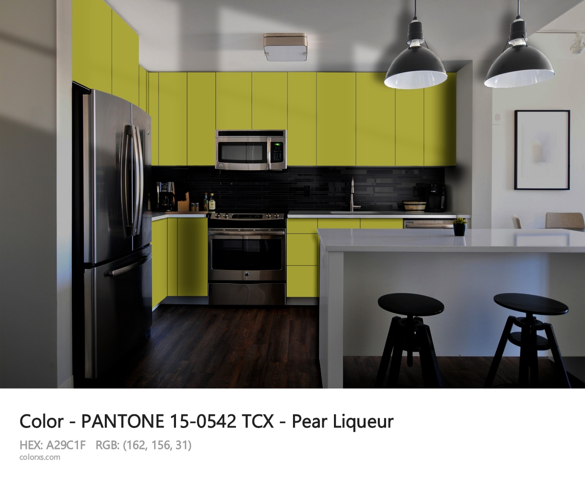PANTONE 15-0542 TCX - Pear Liqueur CMS modular kitchen design