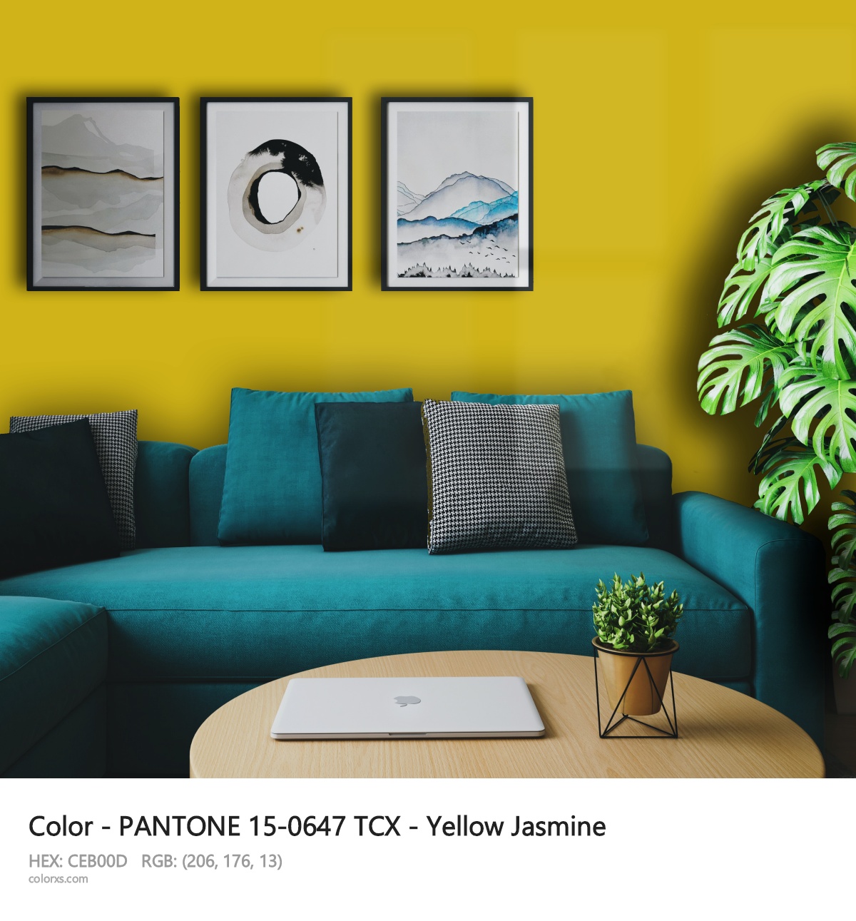 PANTONE 15-0647 TCX - Yellow Jasmine CMS cozy coffee corner interior