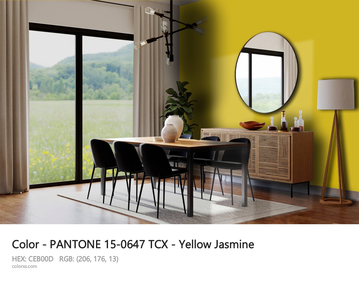 PANTONE 15-0647 TCX - Yellow Jasmine CMS dining room design