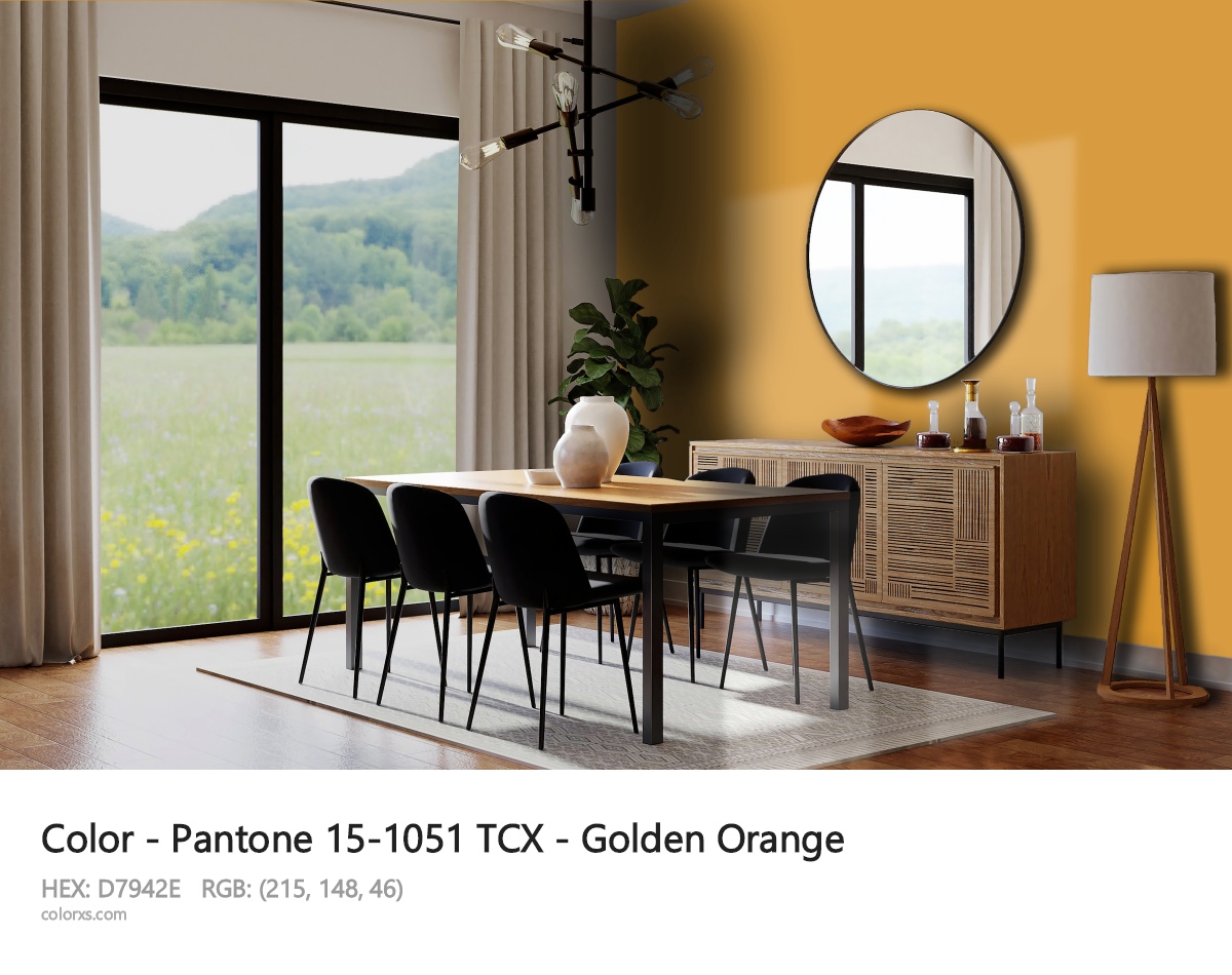 Pantone 15-1051 TCX - Golden Orange CMS dining room design