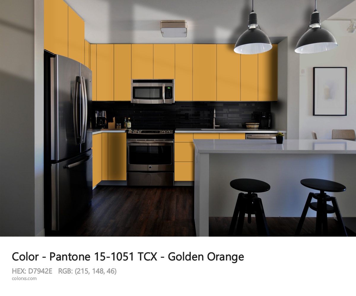 Pantone 15-1051 TCX - Golden Orange CMS modular kitchen design