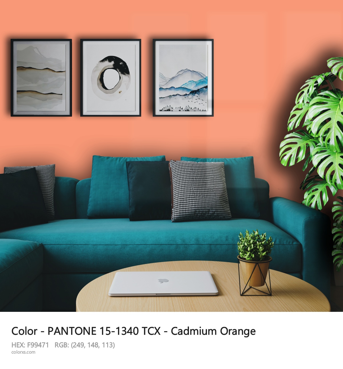 PANTONE 15-1340 TCX - Cadmium Orange CMS cozy coffee corner interior