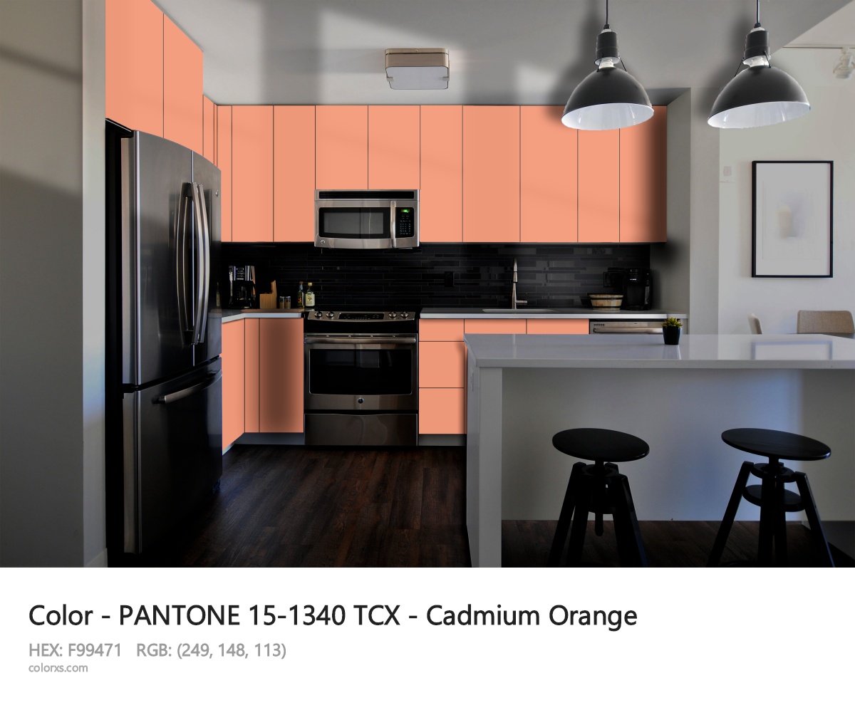 PANTONE 15-1340 TCX - Cadmium Orange CMS modular kitchen design