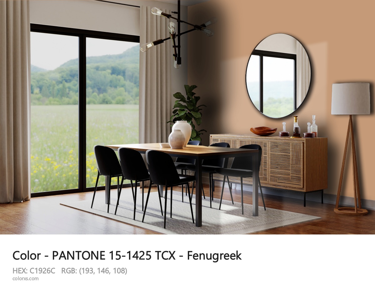 PANTONE 15-1425 TCX - Fenugreek CMS dining room design