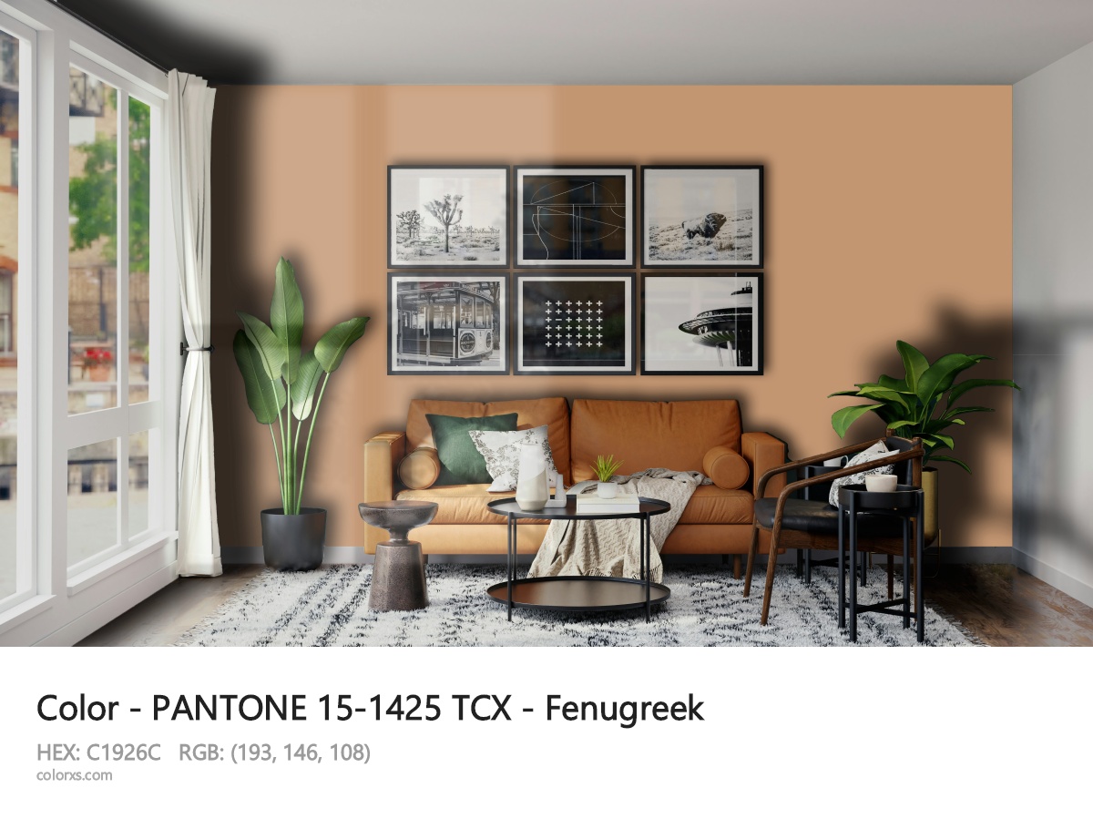 PANTONE 15-1425 TCX - Fenugreek CMS modern minimalist living room interior