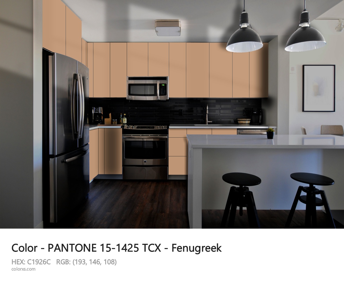 PANTONE 15-1425 TCX - Fenugreek CMS modular kitchen design