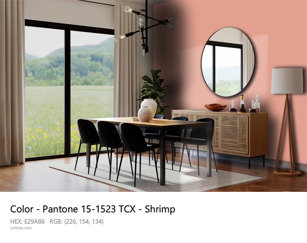 Pantone 15-1523 TCX - Shrimp CMS dining room design