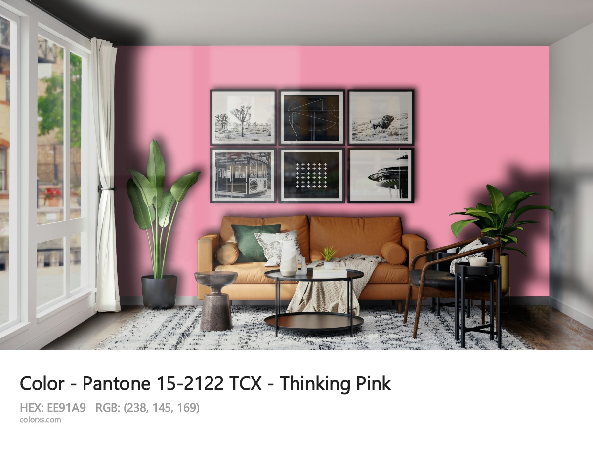 Pantone 15-2122 TCX - Thinking Pink CMS modern minimalist living room interior
