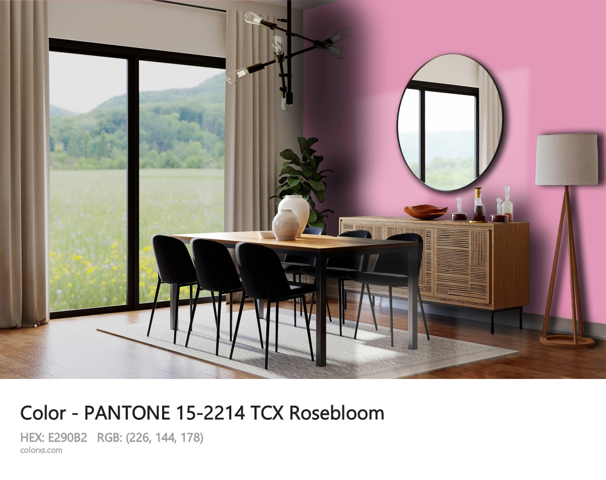PANTONE 15-2214 TCX Rosebloom CMS dining room design