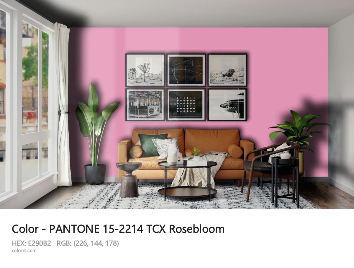 About PANTONE 15-2214 TCX Rosebloom color - its meaning and example