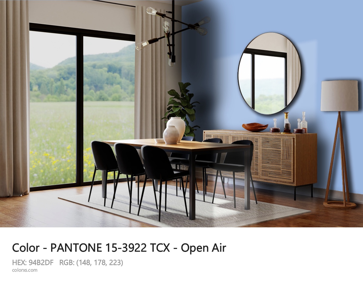 PANTONE 15-3922 TCX - Open Air CMS dining room design