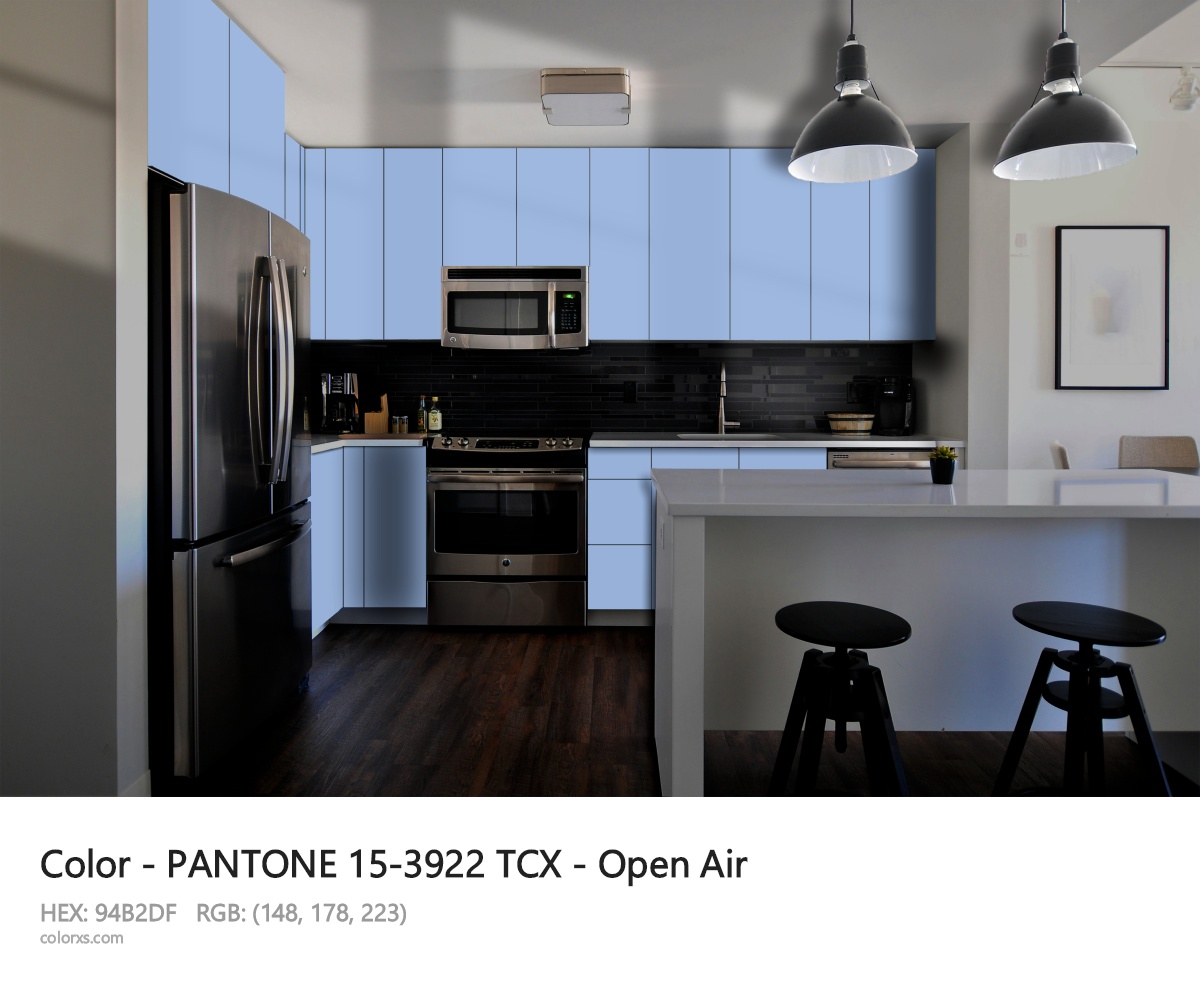 PANTONE 15-3922 TCX - Open Air CMS modular kitchen design