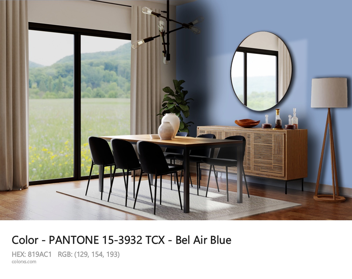 PANTONE 15-3932 TCX - Bel Air Blue CMS dining room design