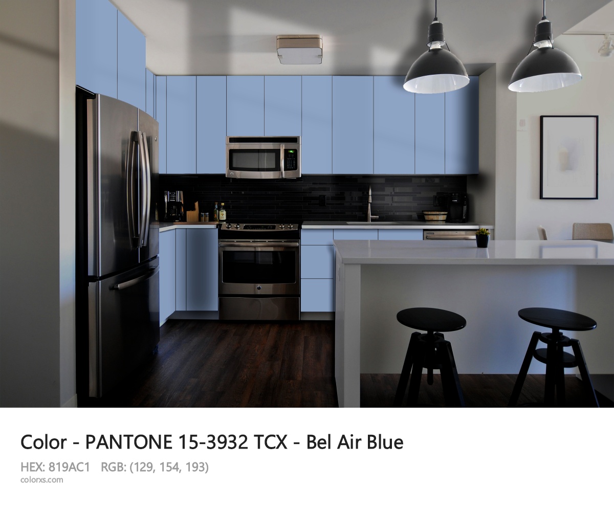 PANTONE 15-3932 TCX - Bel Air Blue CMS modular kitchen design