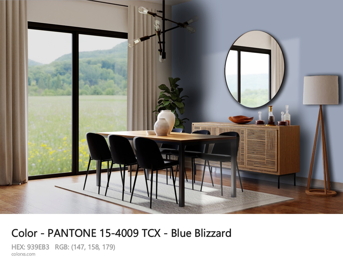 PANTONE 15-4009 TCX - Blue Blizzard CMS dining room design