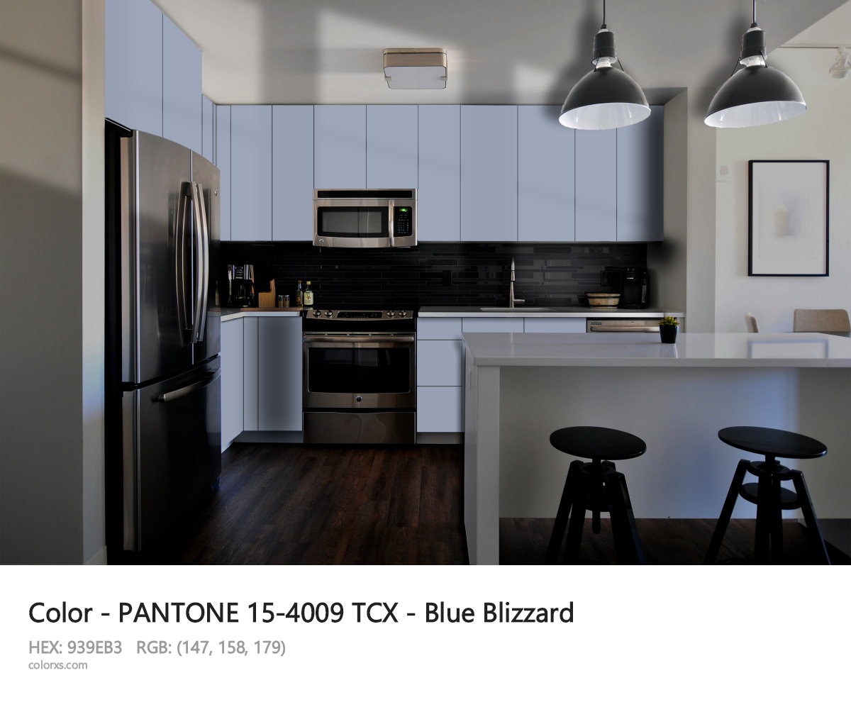 PANTONE 15-4009 TCX - Blue Blizzard CMS modular kitchen design
