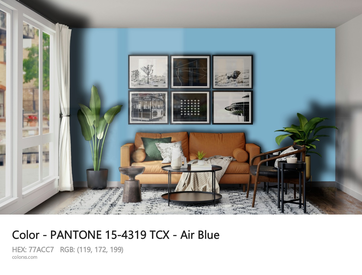 PANTONE 15-4319 TCX - Air Blue CMS modern minimalist living room interior