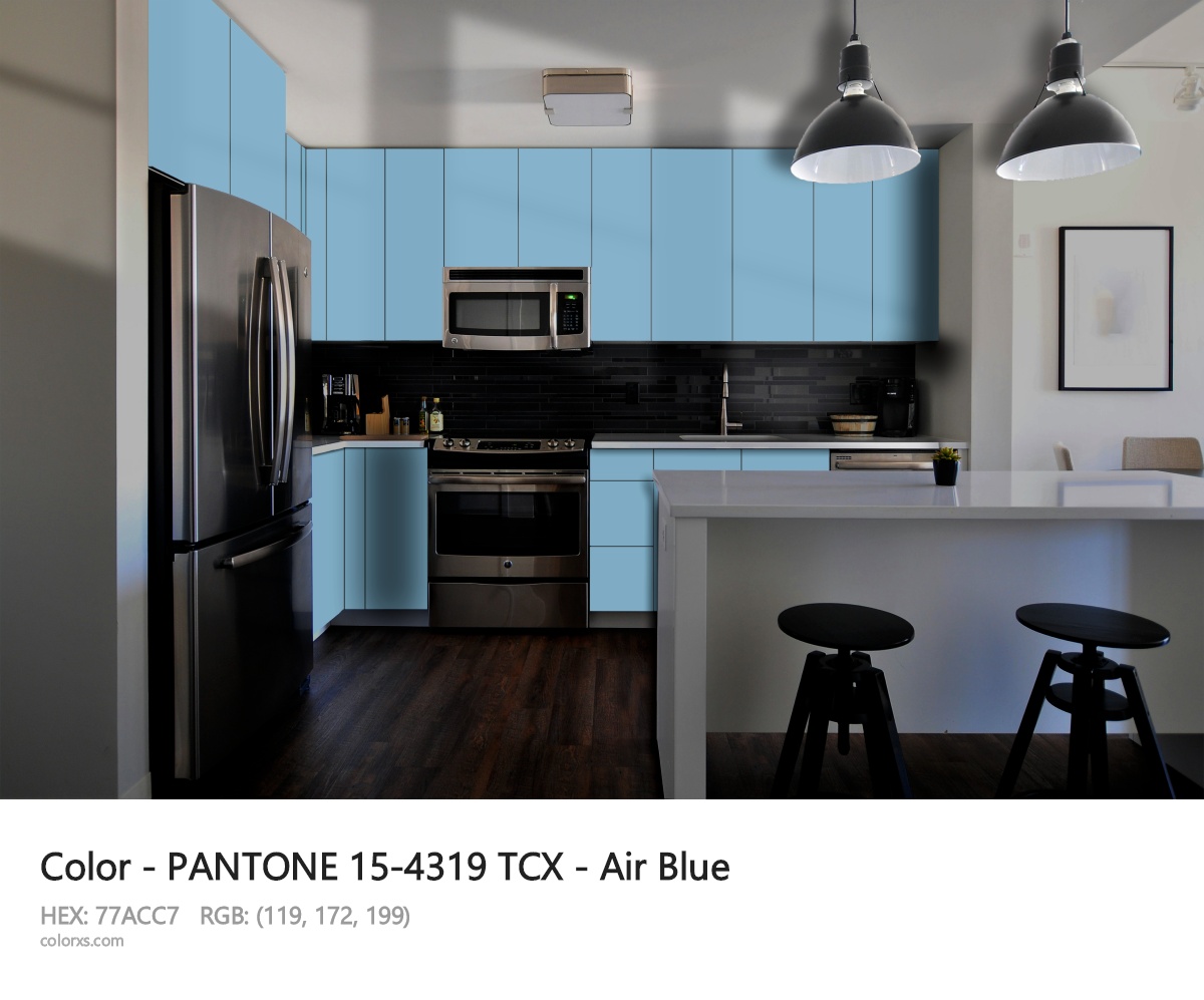 PANTONE 15-4319 TCX - Air Blue CMS modular kitchen design