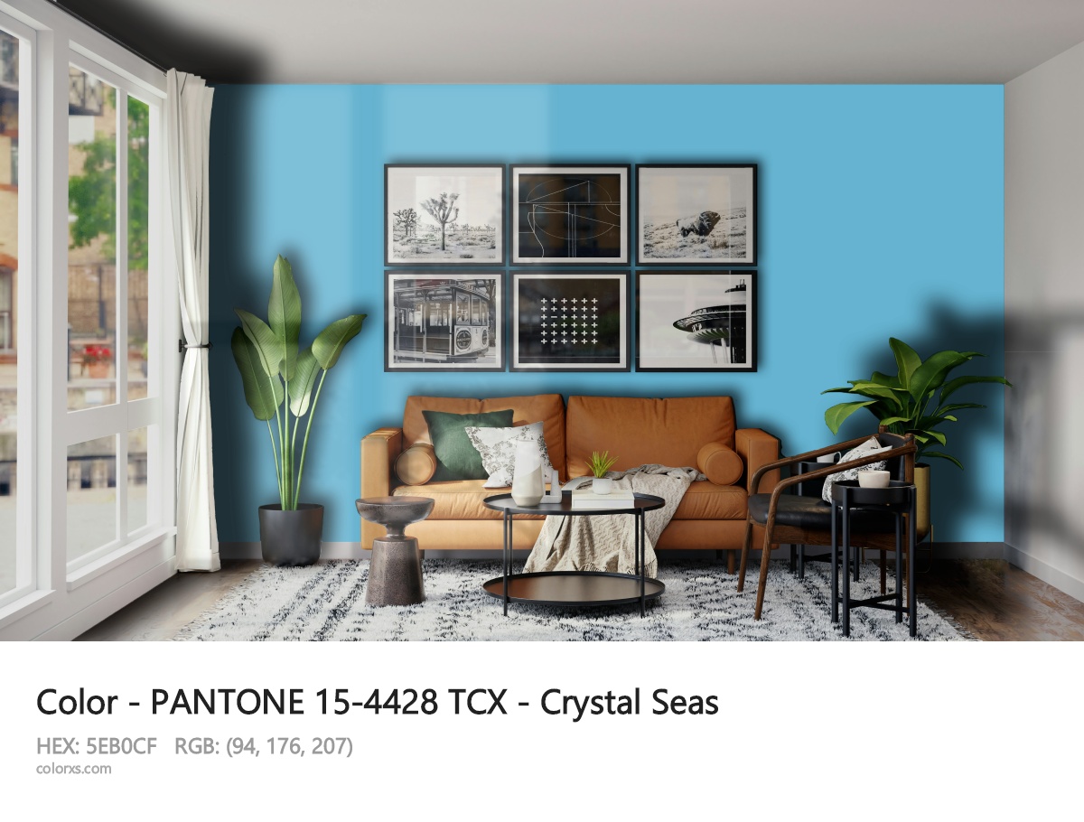 PANTONE 15-4428 TCX - Crystal Seas CMS modern minimalist living room interior