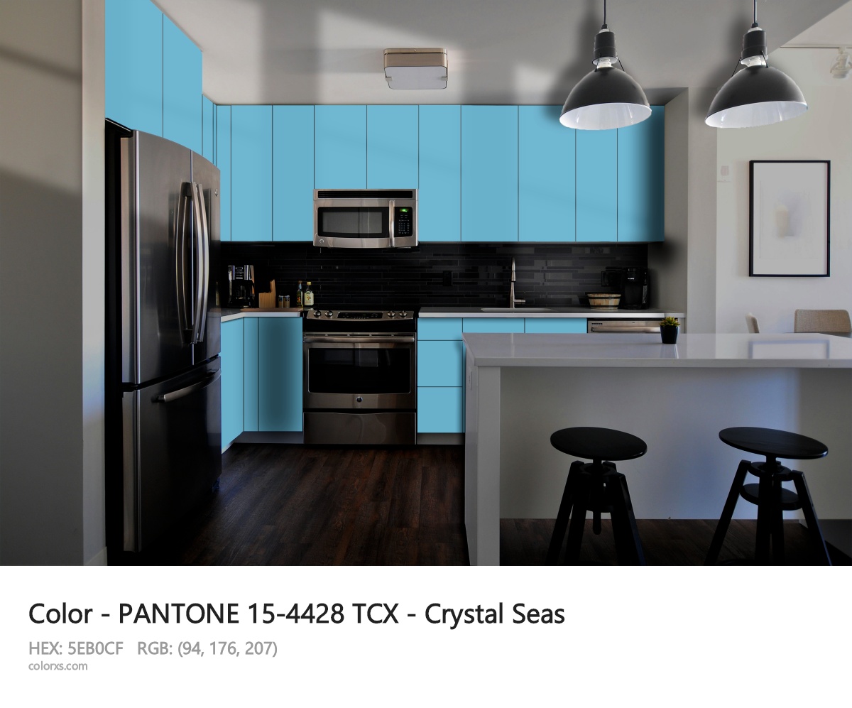 PANTONE 15-4428 TCX - Crystal Seas CMS modular kitchen design