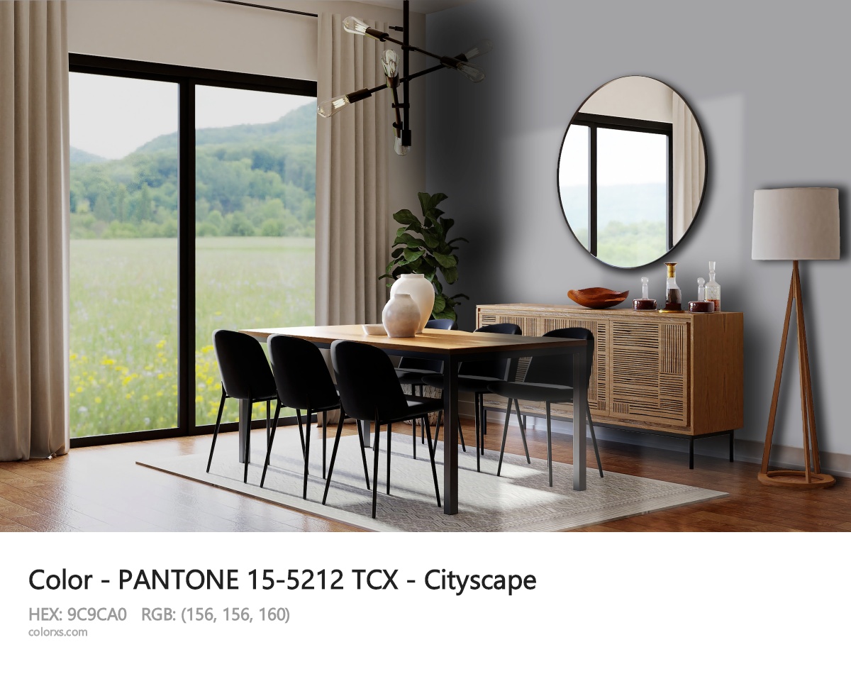 PANTONE 15-5212 TCX - Cityscape CMS dining room design