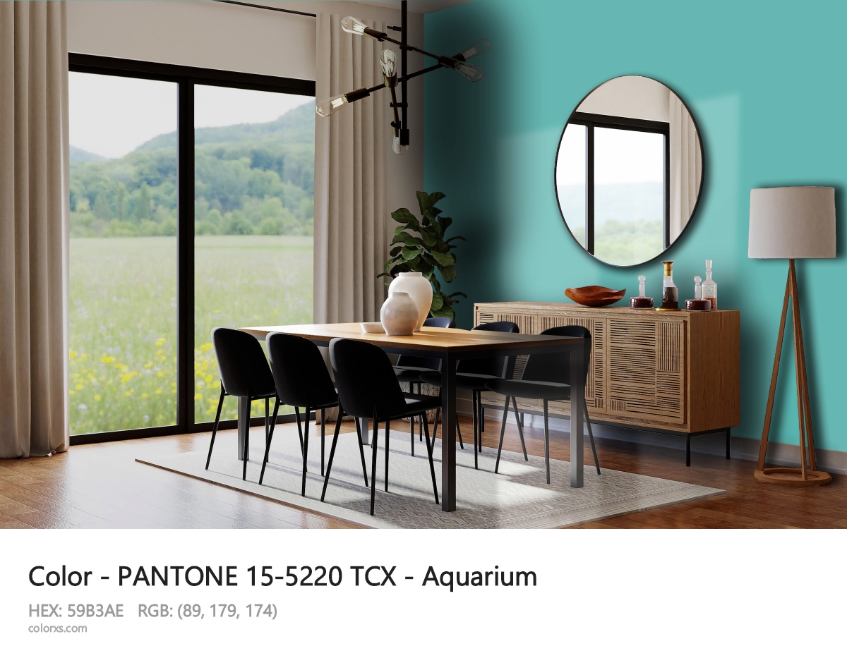 PANTONE 15-5220 TCX - Aquarium CMS dining room design