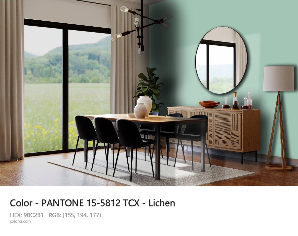 PANTONE 15-5812 TCX - Lichen CMS dining room design