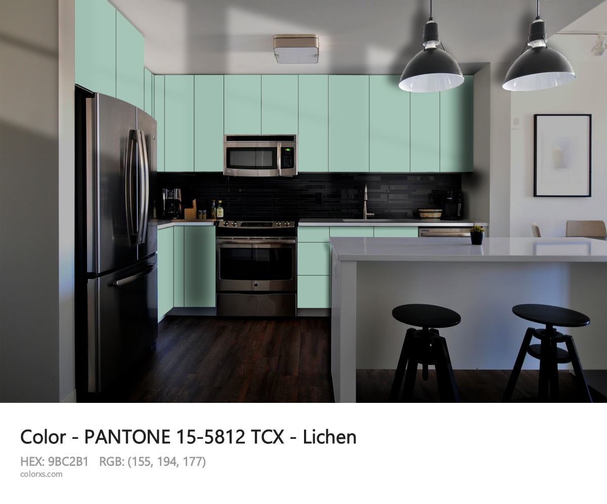 PANTONE 15-5812 TCX - Lichen CMS modular kitchen design